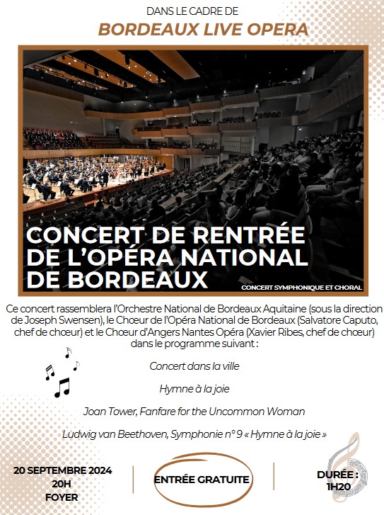 Retransmission en direct du concert de rentrée de l'Opéra National de Bordeaux