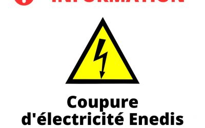 Coupure de courant pour travaux – les 06, 12, 15, 20 et 22 novembre