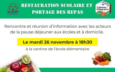 Réunion d’information sur la restauration scolaire – mardi 26 novembre à 18h30